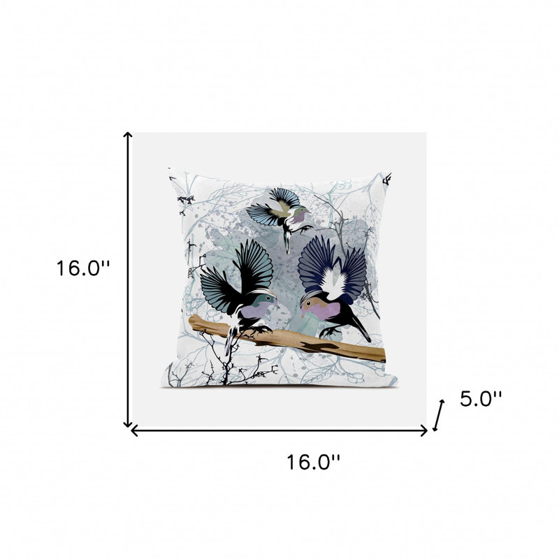 Coussin 16 x 16, Blanc / Gris / Noir