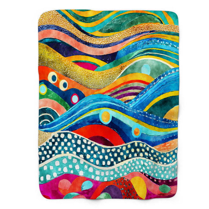 Jeté Seafaring Strokes - 1 pièce de qualité supérieure en sherpa, L 60 po x L 80 po