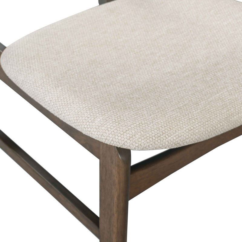 Chaise rembourrée en bois massif, Brun