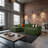 108" Right Hand Facing Corner Sectional With Chaise And Ottoman Corduroy Upholstered Compression L-Shaped Sofa-129105773