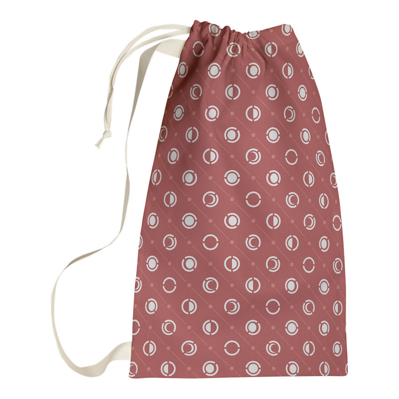 Sac à linge Moon Phases, H 36 po x l 28 po x P 1,5 po, Blanc/rouge