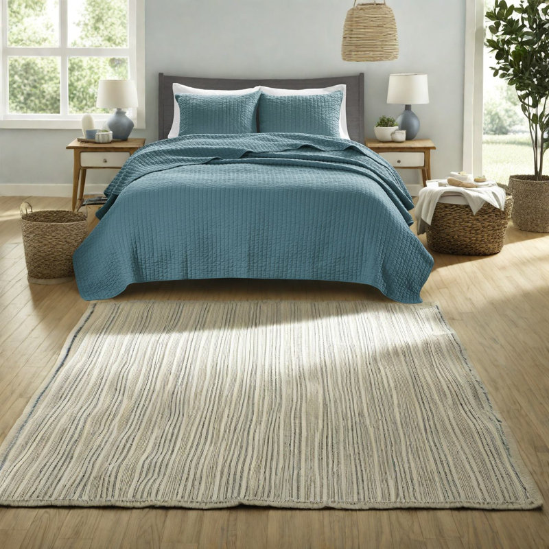 Ensembles de literie en microfibre bleu sarcelle, courtepointe réversible pour toutes les saisons