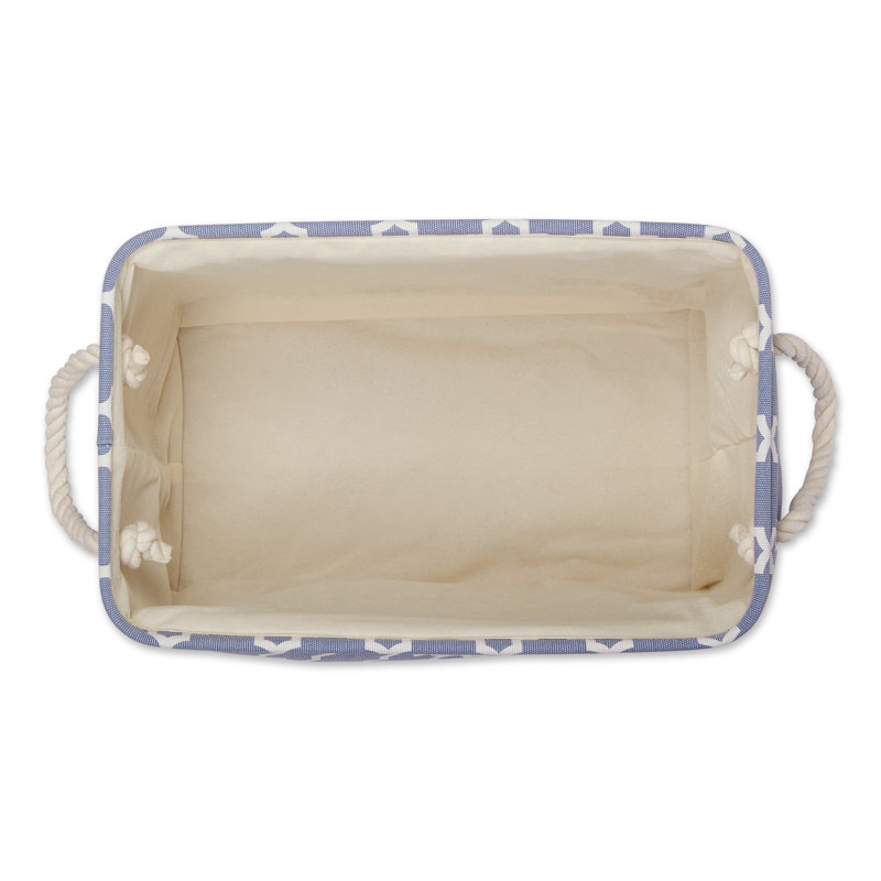 Panier en treillis, H 12 po x l 10 po x P 16 po, Bleu délavé à la pierre