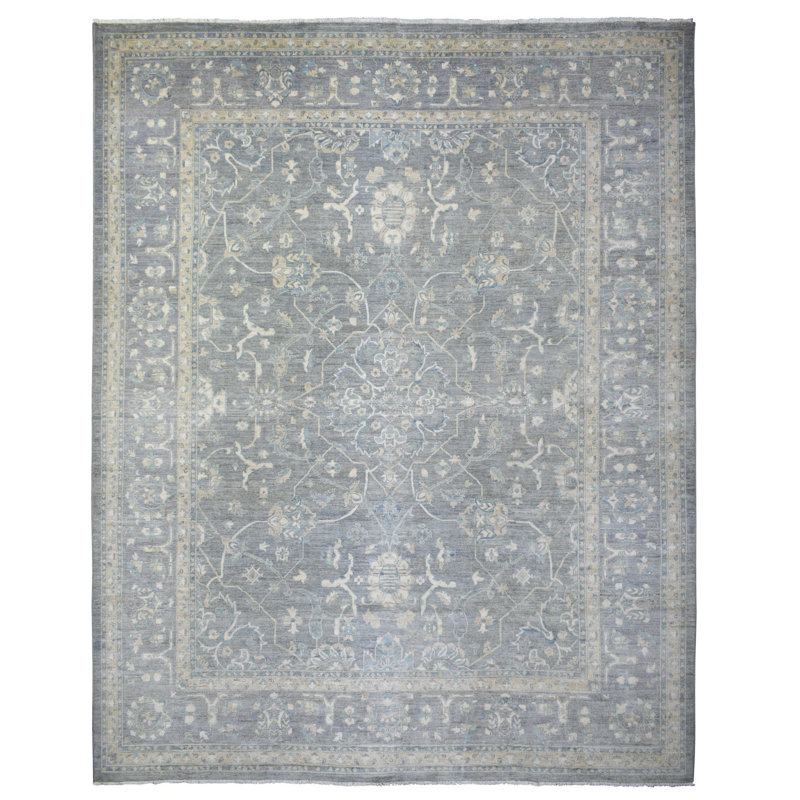 Tapis oriental surdimensionné en laine douce tissée à la main 12 po x 14 po x 6 po Peshawar 12 po x 14 po