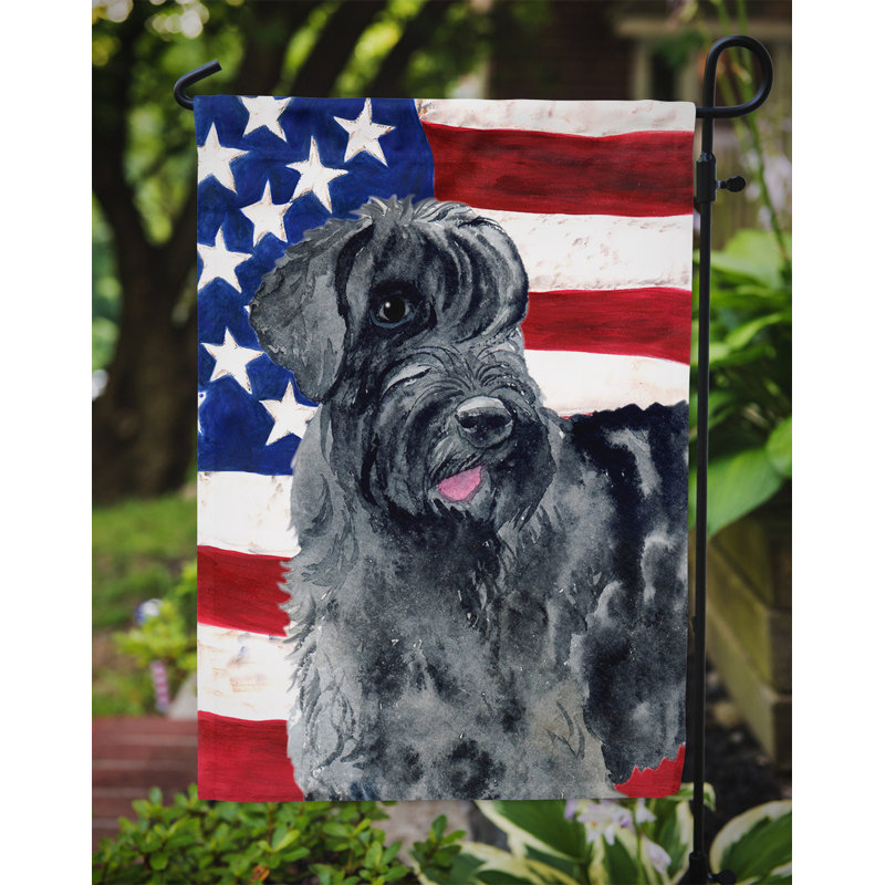 2 côtés en polyester de 2 côtés american drapeau de jardin, Caniche rapporteur 1