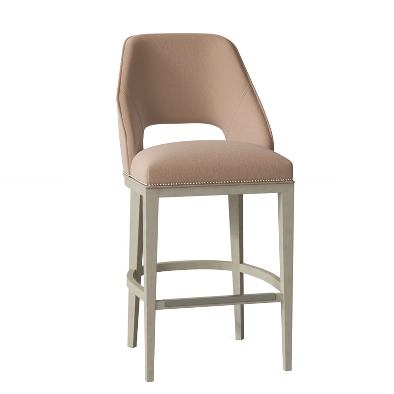 Darien Upholstered Stool, Almond Buff, 9953 Loden, Bar Stool (30.5" Seat Height)
