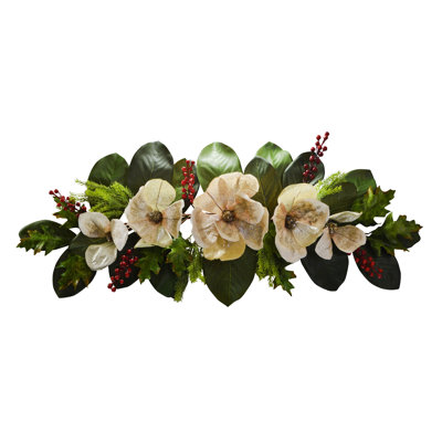 36" Christmas Champagne Magnolia Swag 