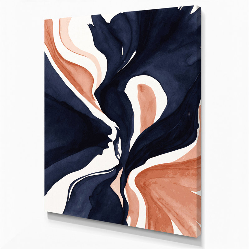 Aquarelle abstraite, art mural sur toile gris 89, H 12 po x l 18 po