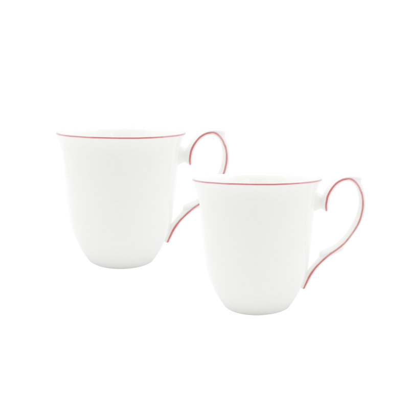 Grande tasse à café Amelie, Blanc / rosé