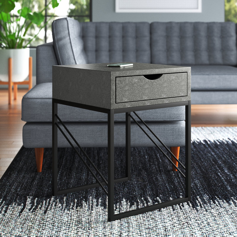 Sled End Table, Grey