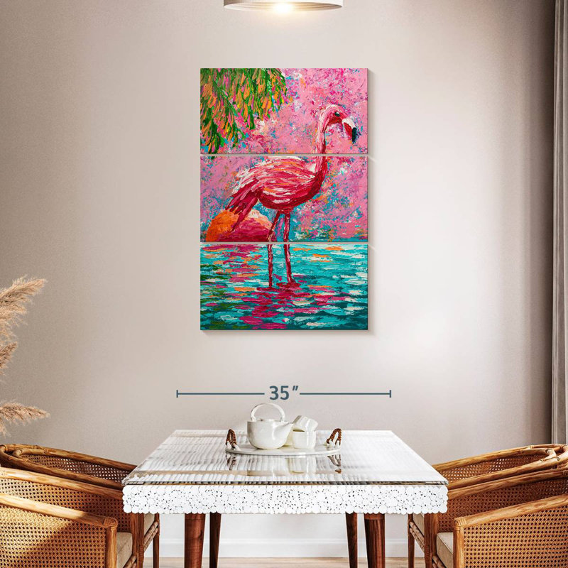 Brampt Abstract Flamingo, 45" H x 28" W