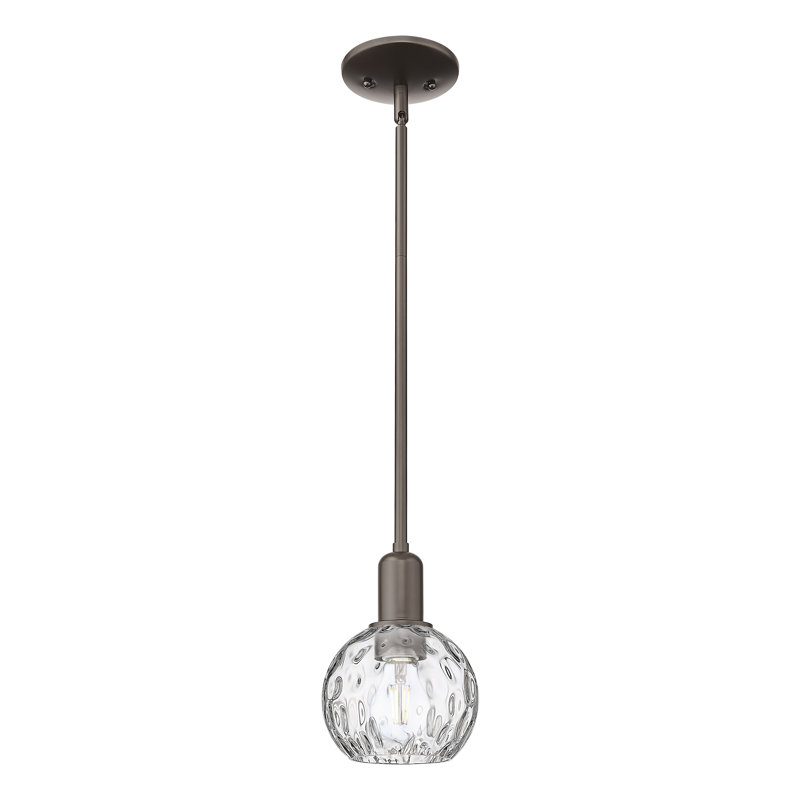 Mini-luminaire suspendu 1 lumière Arcadia - Sevier, Bronze frotté à l'huile, H 5 po x l 6 po x P 6 po