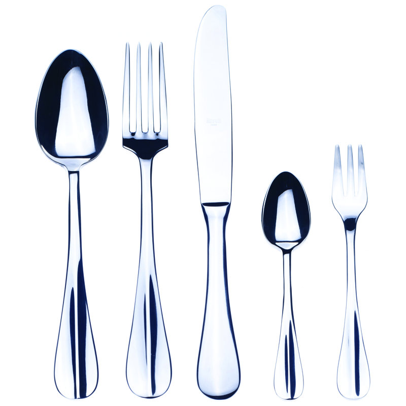 Ensemble de couverts Roma avec fourchettes à gâteaux - 30 pièces - Acier inoxydable