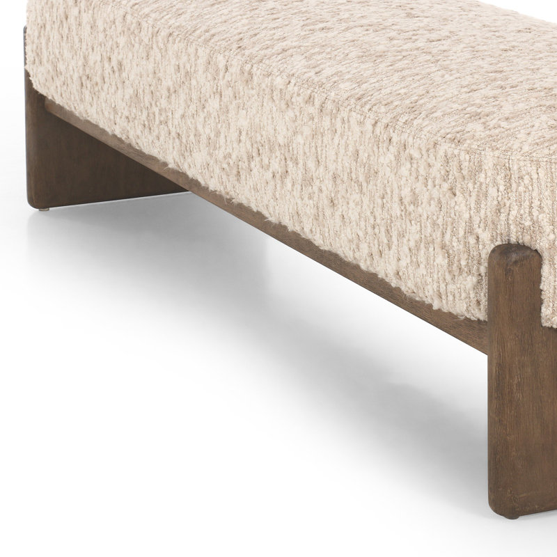 Gusman Luxardo Upholstered Bench, Solema Cream Boucle