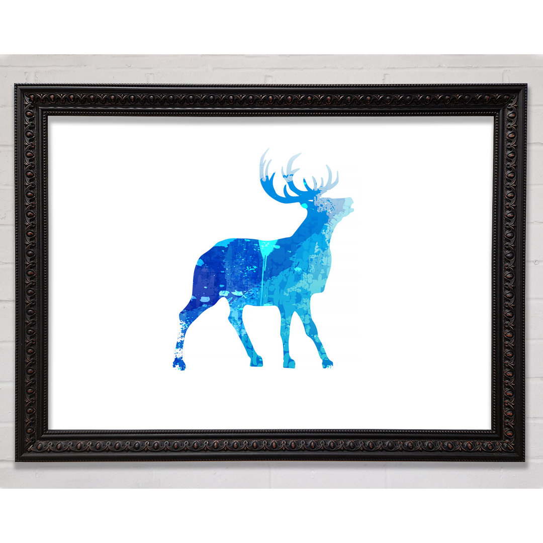 Blue Stag Calling - Einzelner Bilderrahmen Kunstdrucke