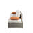 Beige Fabric & Gray All-Weather Wicker Patio Sofa & Ottoman With 2 Toss Pillows