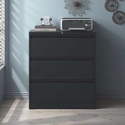 Drawer Lateral File Cabinet With Lock – Tall Heavy-Duty Metal Filing Cabinet For Home Office, Space-Saving Wide Storage For Letter/Legal/A4/F4, Quiet by Inbox Zero