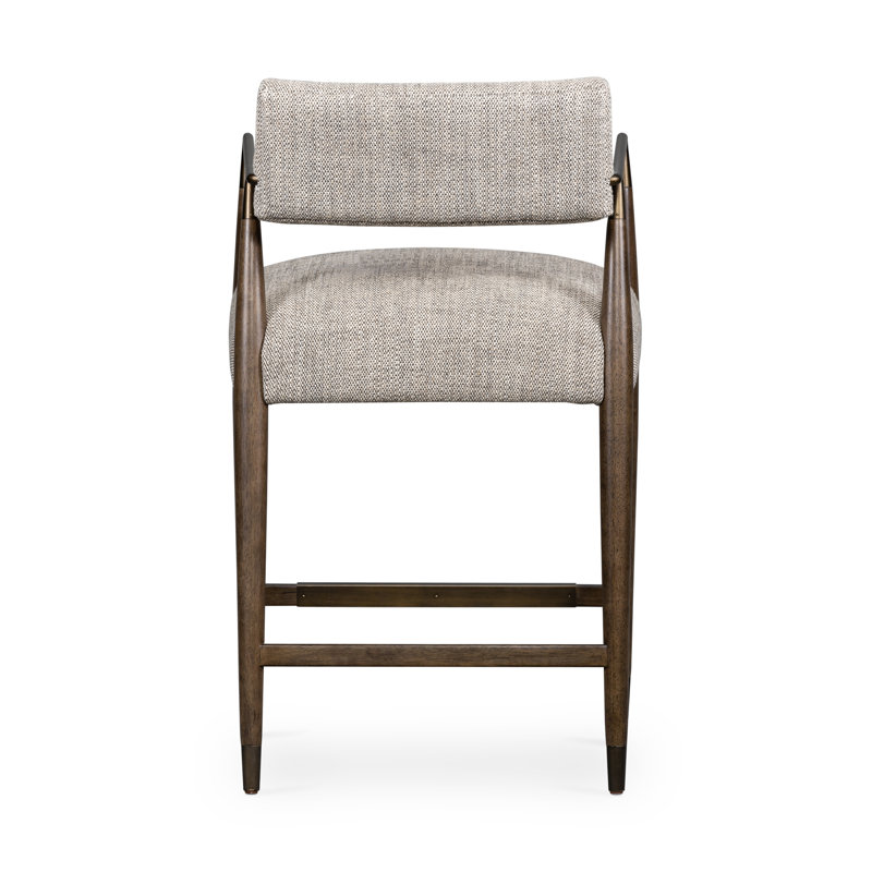 Waldon Stool, Thames Coal/Polyester Blend, Counter Stool (27.68" Seat Height), Sierra Brown/Aged Bronze