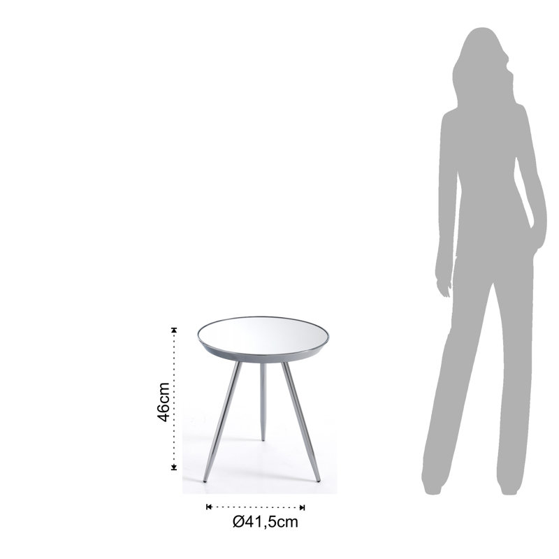 Neff Glass Top End Table, Sliver