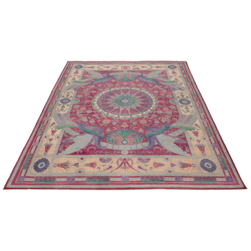 Tapis rectangulaire en laine New Age de conception unique 8 pi 11 po x 12 pi 2 po Abeal