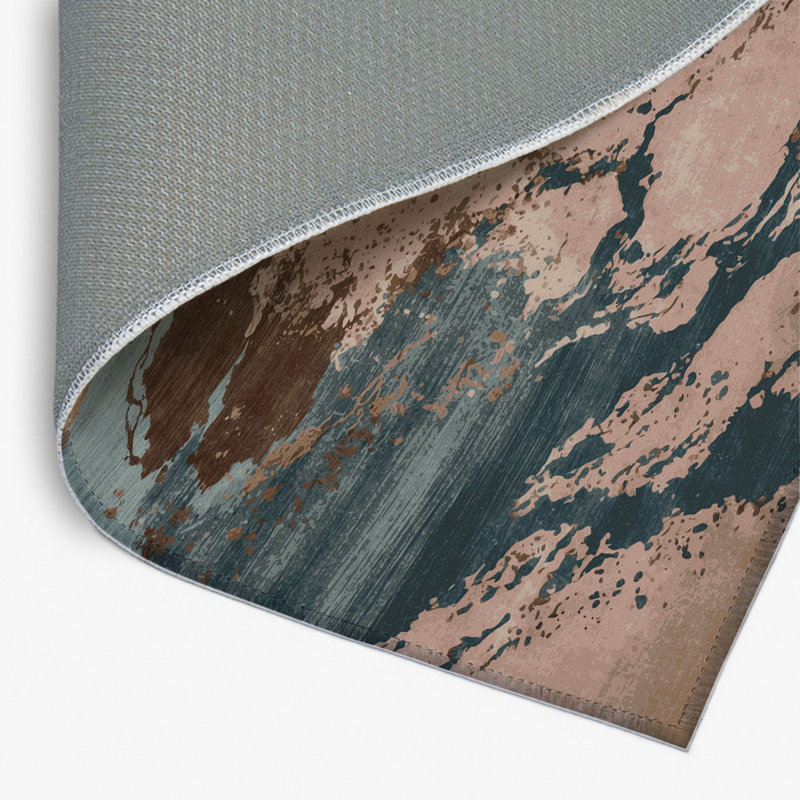 Watercolor Brown Indoor and Outdoor Area Rug, Rectangle 4' x 6'
