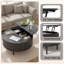 Table basse à plateau relevable avec rangement, 31,5 pouces, table convertible cannelée moderne avec compartiments cachés pour le salon, noir-1108908481