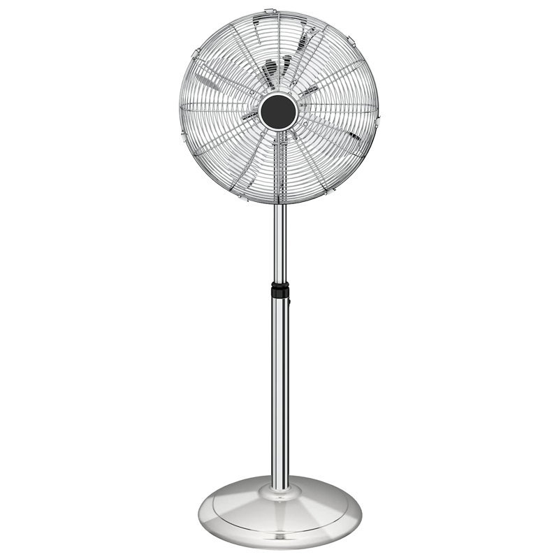 Hauteur réglable: 53 po Ventilateur sur pied en métal robuste, 3 réglages, faible bruit, qualité à haute vitesse