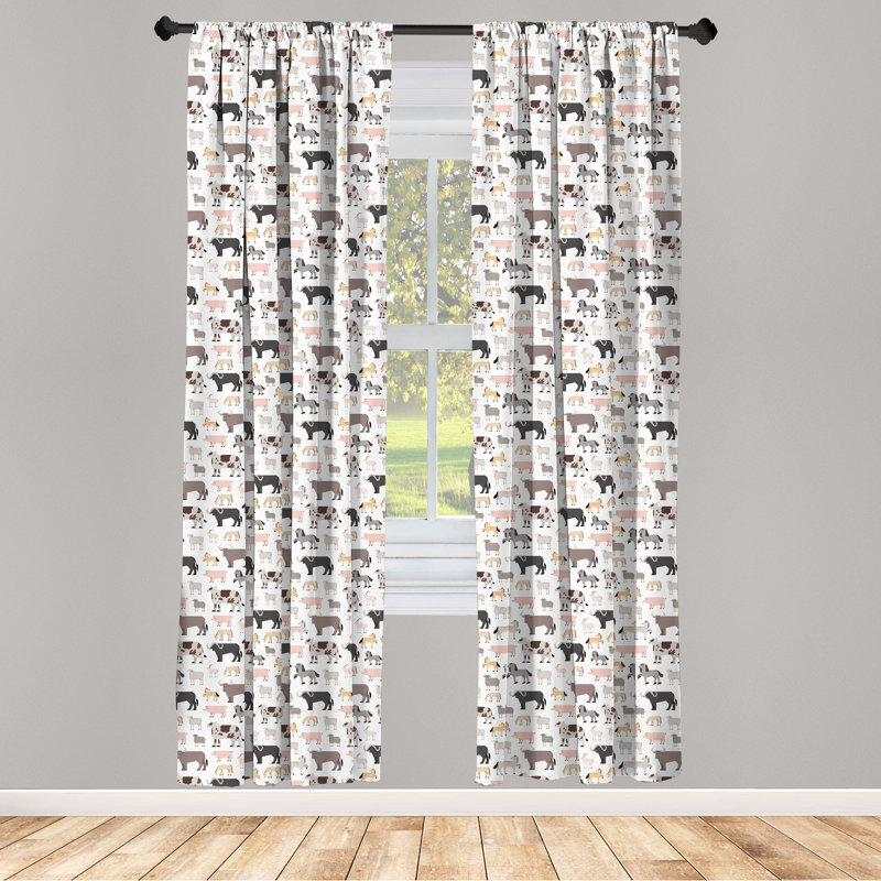 Cattle Semi-Sheer Rod Pocket Curtain Panels, 28" x 84"