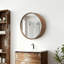 Miroir mural coulissant 23,62 "avec tablettes de rangement - Armoire d'appoint en bois à 2 niveaux