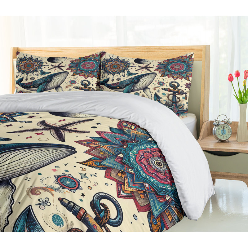 Nautical Duvet Cover, King Duvet Cover + 2 Standard Shams