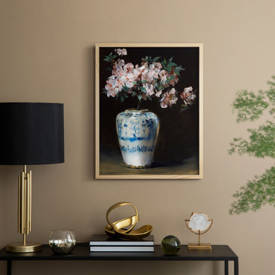 Pink Azalea Framed Print - Solid Wood