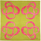 Karim Rashid - 'Fusion Pink/Green' Rug 6' X 6'