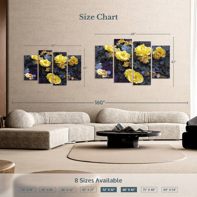 Harnek Yellow Roses Bush, 42'' H x 68'' W