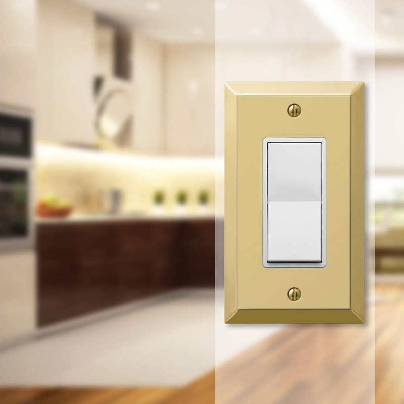 Amerelle Century Polished Brass 1 gang Metal Decorator Wall Plate 1 pk