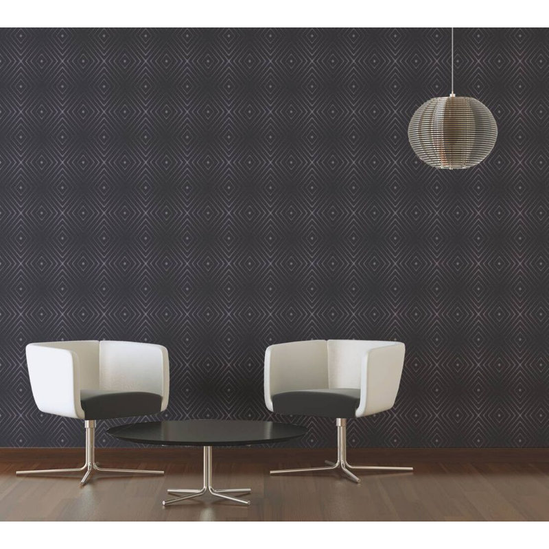 Rouleau de papier peint L 33 pi x l 21 po Concord, Noir métallique mauve