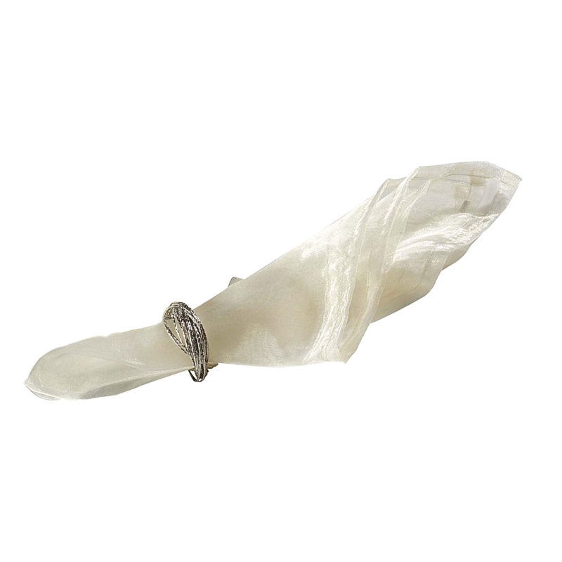 Ensemble de 12 serviettes de table Elegant Sheer Organza, Champagne