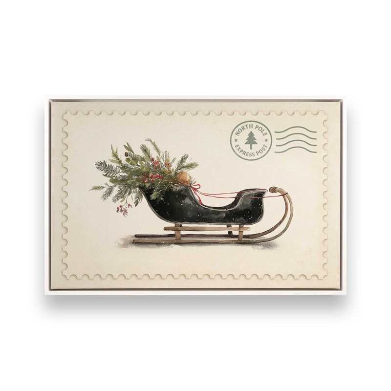 Impression sur toile Northiant Sleigh, Blanc opaque, H 32,75 po x l 48,75 po