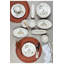 Ensemble de petit-déjeuner élégant 14 pièces, 100% porcelaine | Comprend 6 assiettes de service (7,9 pouces), 4 bols Joker (3,9 pouces), 2 plaques d'huile (7,5 x 4,7 pouces), 2 plateaux (7,9 x 2,8 pouces) | Va au lave-vaisselle et au micro-ondes, parfait pour un repas élégant