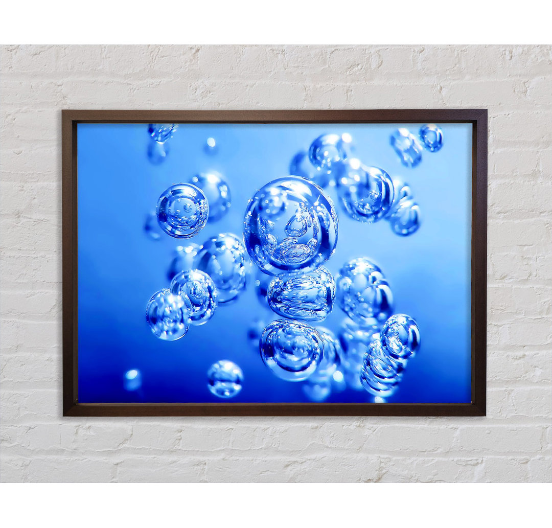 Liquid Blue Bubbles - Einzelbildrahmen Kunstdrucke auf Leinwand