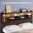 Zohreh Metal Bookcase Storage Bed with RGB LED Lights and Charging Station-1669336699