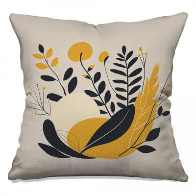 Abstract Leaves Throw Pillow, Nature Double Sided Pillows
