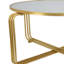Table basse avec support pour plante, plateau miroir rond de 37 po, métal doré moderne