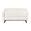 Causeuse beige contemporaine, coussin et dossier rembourrés confortables, pieds en bois massif, structure en contreplaqué, rembourrage en mousse sur les ressorts ensachés, tissu texturé, coussins de siège réversibles attachés,