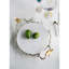 Plateau décoratif Vada, disque en marbre, branches en argent et oiseaux, 17 po