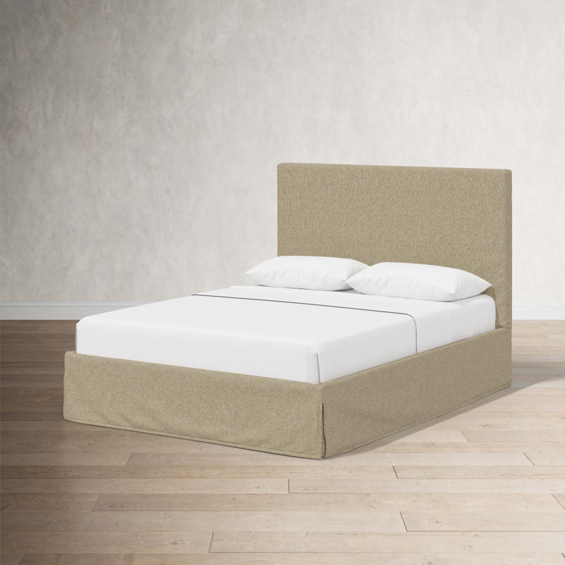 Verona Upholstered Slipcover Bed, Zuma Natural Textured Linen, California King