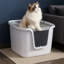 Seamless Moulded Cat Litter Box with Scoop, Top or Front-Entry-1566979511