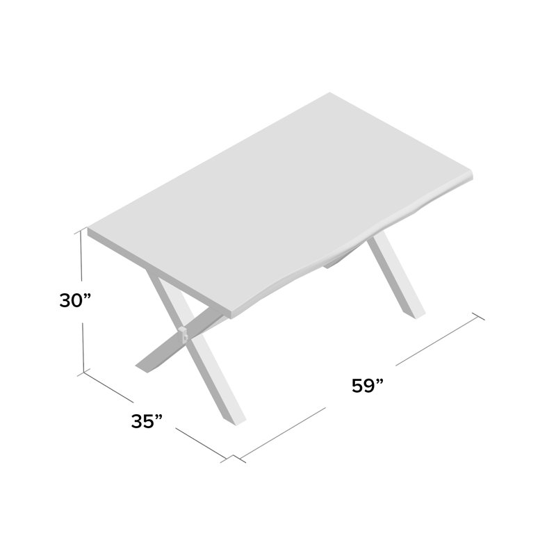 Table de salle à manger Gemar, H 30 po x L 59 po x l 35 po