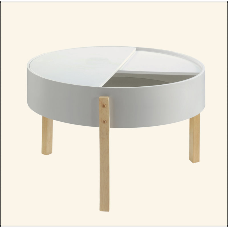 Bodfish White & Natural Round Coffee Table
