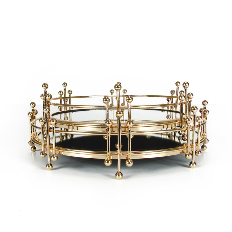 Gorlest Tray, 3.5" H x 12" W x 12" L, Gold
