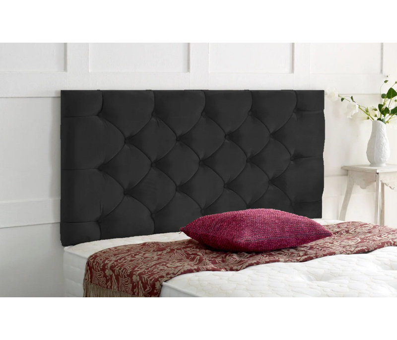 Carter-Mills Upholstered Headboard, Black, Kingsize (5')